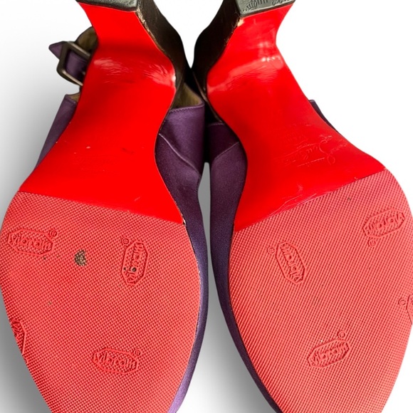 Louboutin Purple Slingback Heels Made in Italy EU 37 - Picture 9 of 10